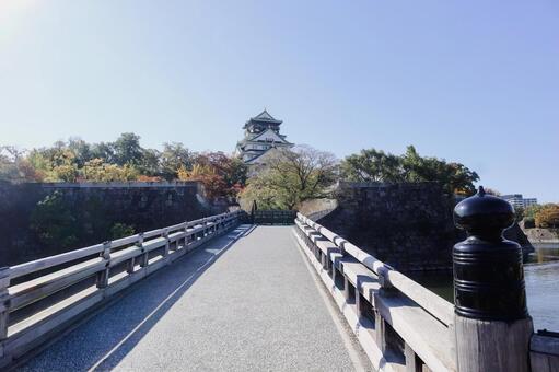 大阪城天守閣と極楽橋 大阪城,天守閣,極楽橋の写真素材