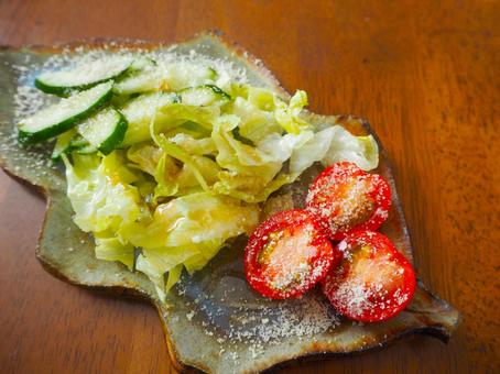 野菜サラダ 野菜サラダ,レタス,きゅうりの写真素材