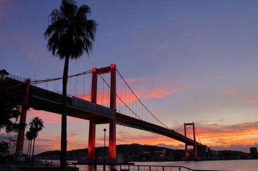 Evening view of Wakato Bridge (magic hour), JPG Evening view of Wakato Bridge (magic hour), JPG