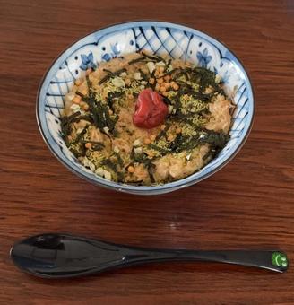 Photo, chawanmushi, oatmeal, bonito, 