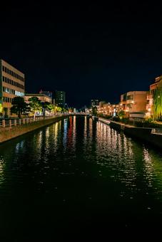 【島根】松江の夜景 島根,松江,夜景の写真素材