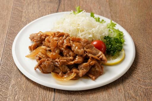 豚しょうが焼き 豚しょうが焼き 豚生姜焼き,豚しょうが焼き,豚こま切れ肉の写真素材