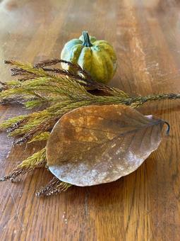 秋色 枯葉,秋,かぼちゃの写真素材