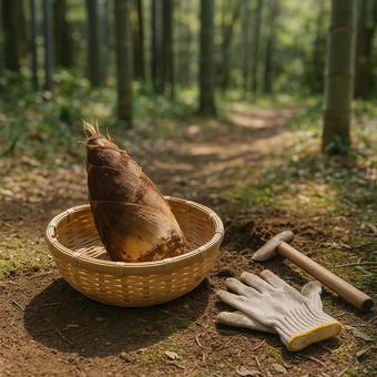掘りたての筍 掘りたての筍の写真