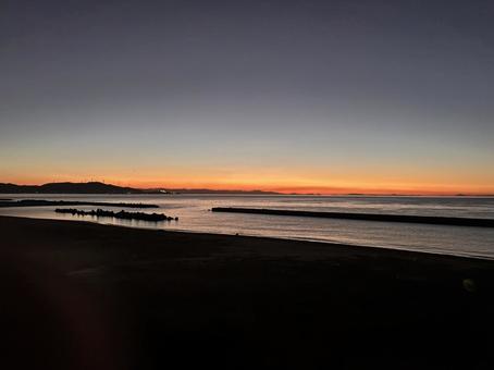 夕日 淡路島,夕日,夕焼けの写真素材