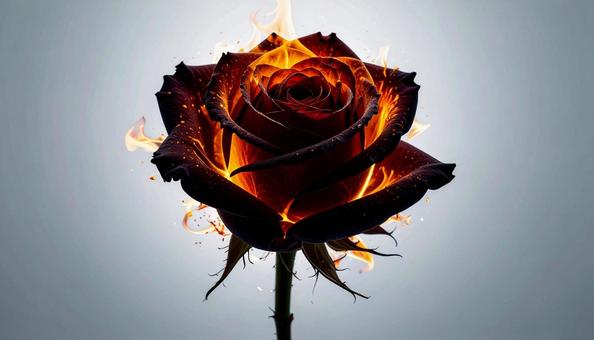 炎に包まれた薔薇 炎に包まれた薔薇の写真