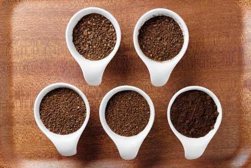 Coffee beans ground in 5 stages, coffee beans, grinding condition, grind, JPG