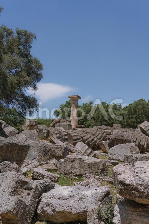 ゼウス神殿跡　オリンピア オリンピア,ギリシャ,遺跡の写真素材
