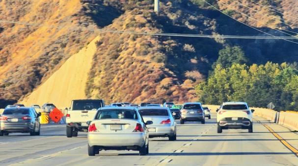 アメリカの道路 アメリカの道路 アメリカ,ロサンゼルス,カリフォルニア州の写真素材