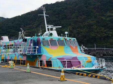岡田港　ジェット船 ジェット船,伊豆大島,岡田港の写真素材