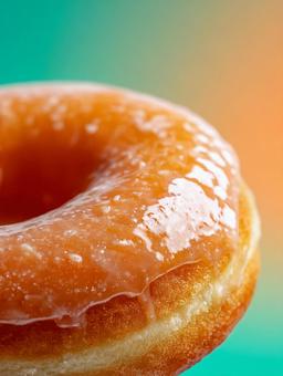 背景に映える、美味しそうなドーナツの写真