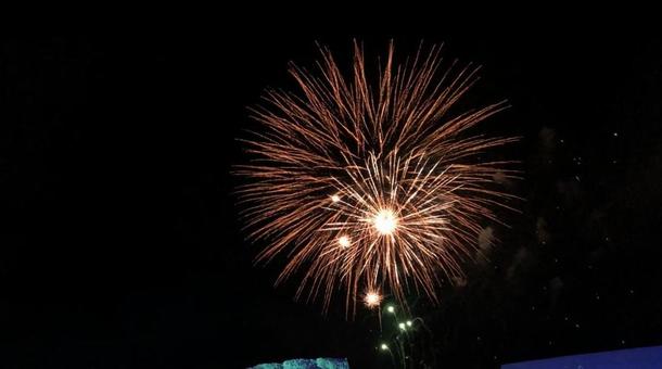 花火舞う夜 花火,夏祭り,夜空の写真素材