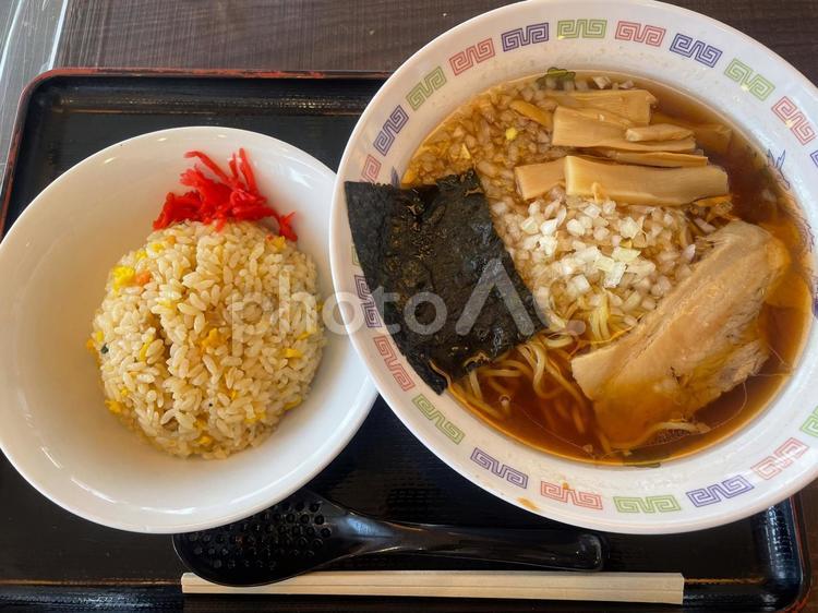 チャーハンラーメンセット らーめん,炒飯,セットの写真素材