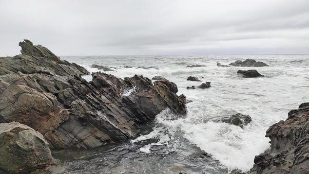 日本海の荒波「4」 海,海岸,日本海の写真素材