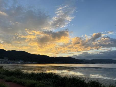 諏訪湖 諏訪湖,湖,諏訪の写真素材