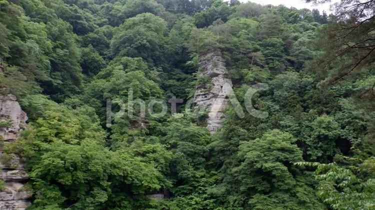 塔のへつりの一風景 福島県,会津若松市,背景の写真素材