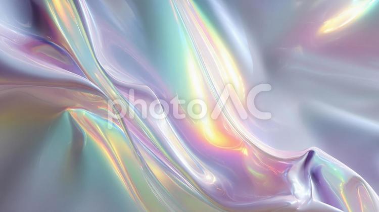 幻想的な光を放つ玉虫色の表面 ホログラム,ホログラフィック,オーロラの写真素材