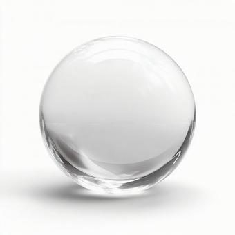 光を映すクリアなガラスボール 光を映すクリアなガラスボールの写真