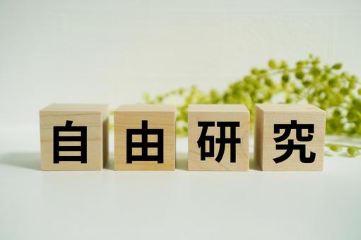 木製ブロックに『自由研究』の文字 木製ブロックに『自由研究』の文字 自由研究,夏休み,子どもの写真素材