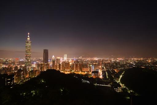 台北101の夜景 台湾,台北,台北101の写真素材