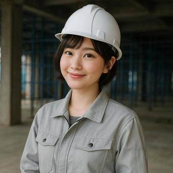 建設業で働く女性 建設業で働く女性の写真