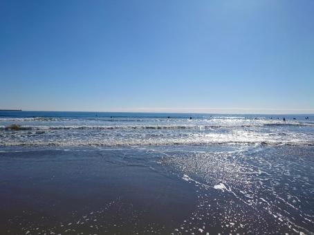 波打ち際 海,波,波打ち際の写真素材
