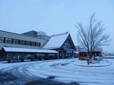 出雲市駅 積雪 出雲市駅 積雪の写真