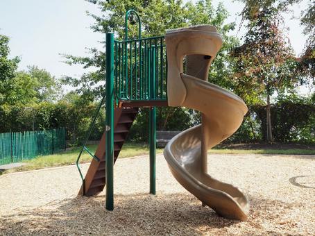 Playground equipment in a Montreal park, JPG