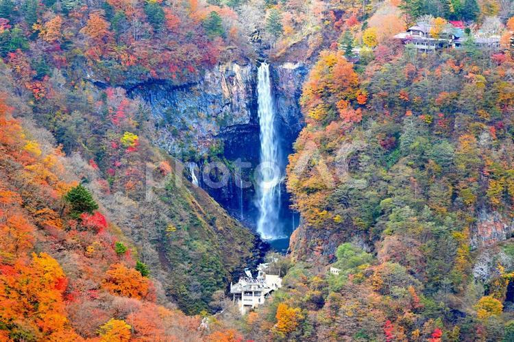 日光いろは坂からの眺望（栃木奥日光） 秋,紅葉,いりは坂の写真素材
