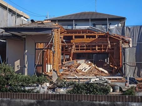 家屋解体工事 家屋解体工事 解体,破壊,家屋の写真素材