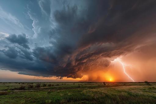 大草原の雷雲 大草原の雷雲の写真