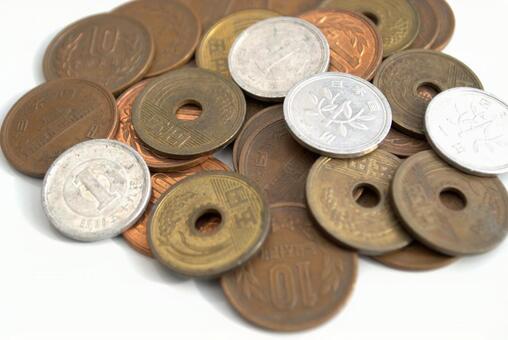 たくさんの小銭 硬貨,小銭,たくさんの写真素材