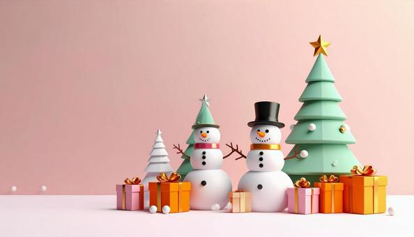 クリスマスイメージの可愛いピンク背景素材 クリスマスイメージの可愛いピンク背景素材の写真