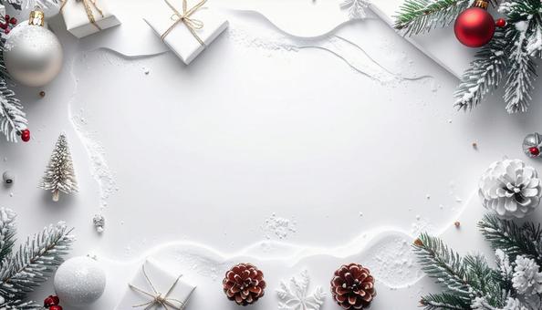 クリスマスをイメージした白背景 クリスマスをイメージした白背景の写真