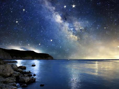綺麗な海と星空 綺麗な海と星空の写真