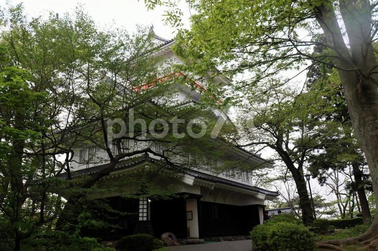 日本百名城、久保田城・御隅櫓を訪ねる 久保田城,御隅櫓,千秋公園の写真素材