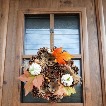秋のリースの写真