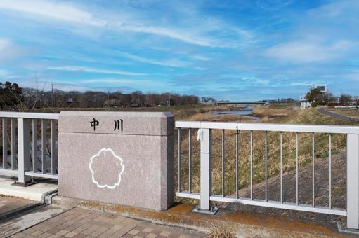 権現堂を横切る中川 権現堂を横切る中川 権現堂,中川,幸手市の写真素材