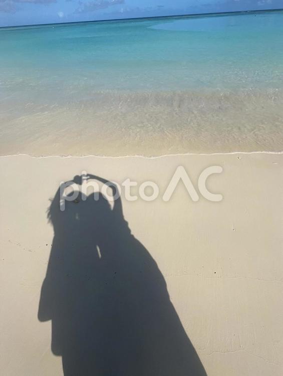 青い海と私たち 夏,夏休み,絶景の写真素材