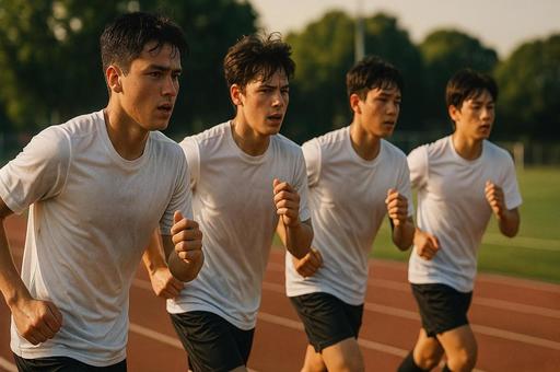 汗に濡れた青春のランニング 汗に濡れた青春のランニングの写真