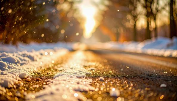 降ってきて積もった雹の写真