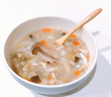 雑炊 雑炊,茸雑炊,きのこ雑炊の写真素材