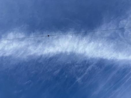 飛行機雲 飛行機雲 空,青空,雲の写真素材