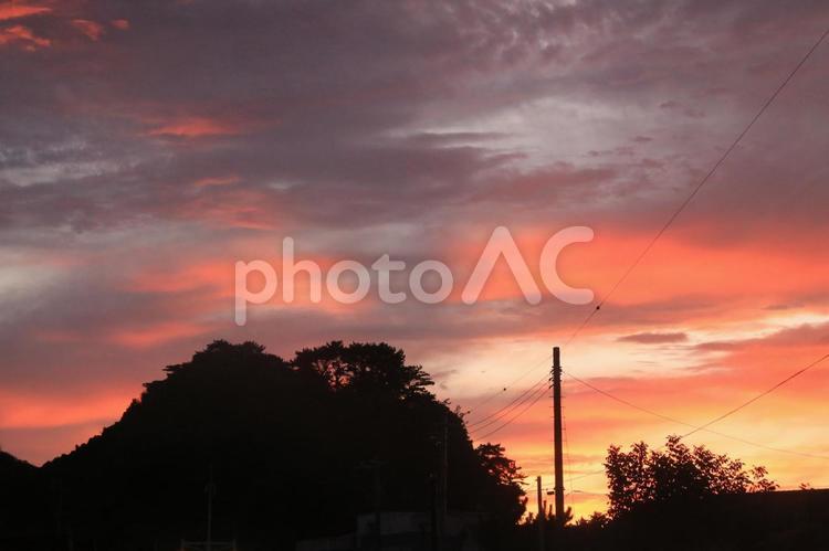 仁科港の港から見えた美しい夕陽 美しい夕陽,見えた,仁科港の写真素材