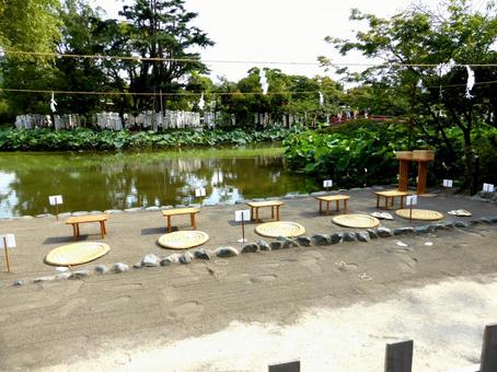 鶴岡八幡宮・8月7日の立秋祭、源氏池の前 神事,お祭り,神社の写真素材