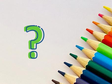 Color pencils and question mark, JPG