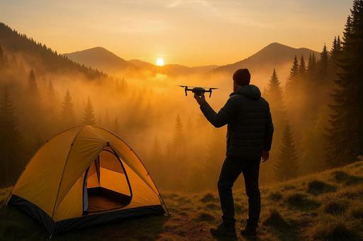 朝焼けとドローンの冒険の写真