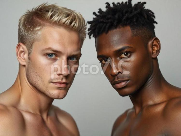 男性　. 黒人,白人,ギャングの写真素材