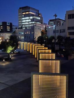 象の鼻パーク 象の鼻パーク,みなとみらい,夜景の写真素材