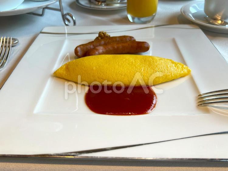 プレーンオムレツ オムレツ,プレーン,たまごの写真素材